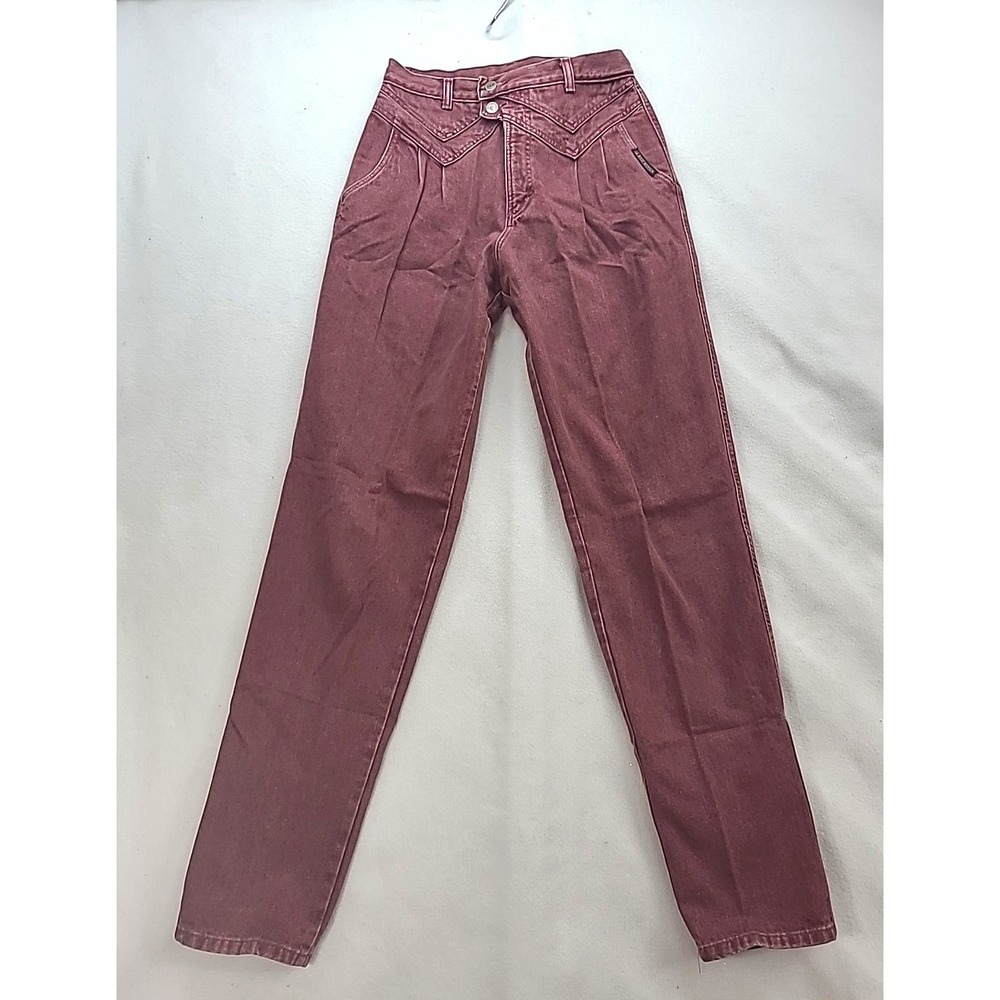 Women's High Rise Jeans in Deep Red